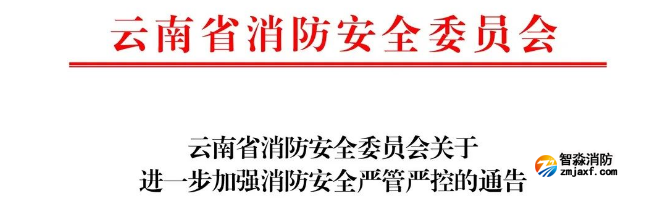 云南省消防安全委員會(huì)關(guān)于進(jìn)一步加強(qiáng)消防安全嚴(yán)管嚴(yán)控的通告